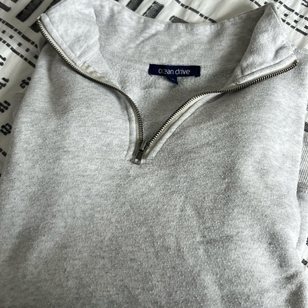 Ocean drive gray quarter zip with pocket